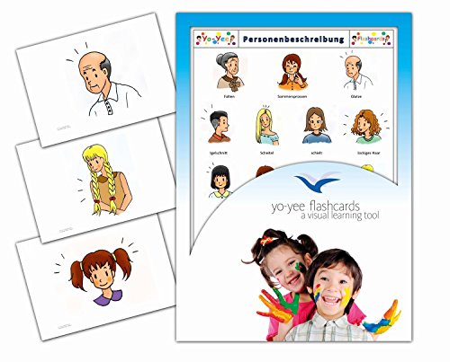 Yo-Yee Flashcards Bildkarten zur Sprachförderung - Personenbeschreibung - Erweitere spielerisch Grundwortschatz, Satzbau und Grammatik - Für Kita, Kindergarten, Grundschule oder Logopädie von Yo-Yee Flashcards