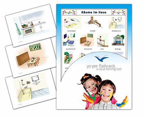Yo-Yee Flashcards Bildkarten zur Sprachförderung - Räume im Haus - Für Kita, Kindergarten, Grundschule oder Logopädie von Yo-Yee Flashcards