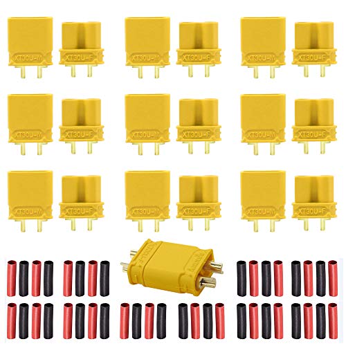 10 Pairs Amass XT30U (XT30 Upgrade) Female Female Rundsteckverbinder Power Plugs Adapter mit 20 Pairs Schrumpfschlauch für RC Lipo Battery ESC Elektrische selbstausgleichende Roller von YoWoo Power