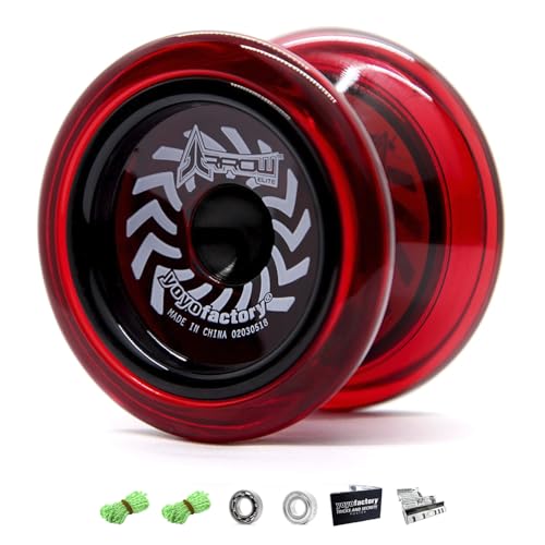 YoYo Factory Arrow JoJo mit 2 Kugellagern – Anfänger & Profi Yoyo – Lernspielzeug für Kinder ab 6 Jahren – JoJo mit Leerlauf – Fidget Toy für Tricks - Rot von YoYo Factory