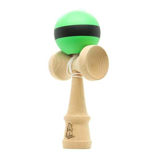 Catchy Standard Kendama - GRÜN/SCHWARZ (Japanisches Traditionelles Spielzeug, Vom Anfänger Zum Profi) von YoYo Factory