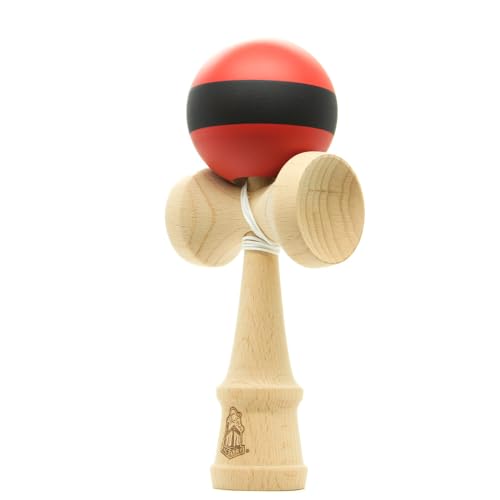 YoYo Factory Catchy Standard Kendama - ROT/SCHWARZ (Japanisches Traditionelles Spielzeug, Vom Anfänger Zum Profi) von YoYo Factory