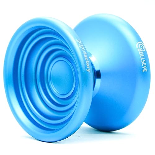 YoyoFactory Bullseye Yo-Yo - BLAU (DNA Tricks, Metall Yoyo, Schnur, Kugellager & Anleitung enthalten) von YoYo Factory