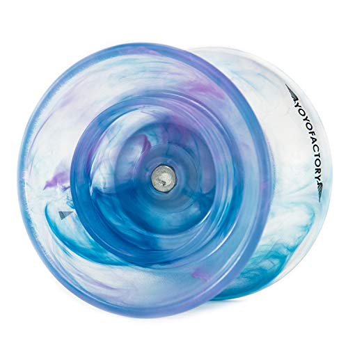 YoyoFactory Flight Offstring Yo-Yo - BLAU/VIOLETT (Moderne Leistung Yoyo, Solide Body, Freistil Yoyoing Tricks, Schnur und Anleitung Enthalten) von YoYo Factory