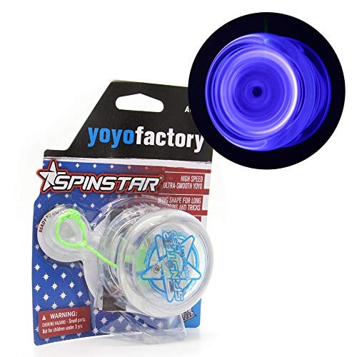 YoyoFactory SPINSTAR LED Yo-yo - BLAU (Leuchtendes JoJo, Ideal für Anfänger, Schnur und Batterien Enthalten, Moderne Leistung Jo-Jo) von YoYo Factory
