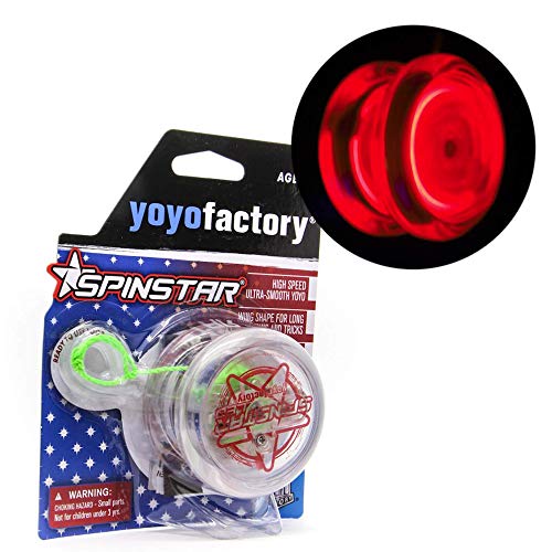 YoyoFactory SPINSTAR LED Yo-yo - ROT (Leuchtendes Jojo, Ideal für Anfänger, Schnur und Batterien Enthalten, Moderne Leistung Jo-Jo) von YoYo Factory
