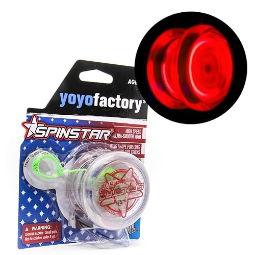 YoyoFactory SPINSTAR LED Yo-yo - ROT (Leuchtendes Jojo, Ideal für Anfänger, Schnur und Batterien Enthalten, Moderne Leistung Jo-Jo) von YoYo Factory