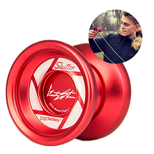 YoyoFactory Shutter Profi Yo-Yo von Weltmeister - ROT (Fortgeschrittenes YoYo, Schnur und Anleitung Enthalten) von YoYo Factory