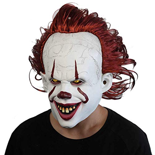Yodeal Pennywise Clown Maske Latex Joker Helm Cosplay Kostüm Halloween für Erwachsene (Lächeln) von Yodeal