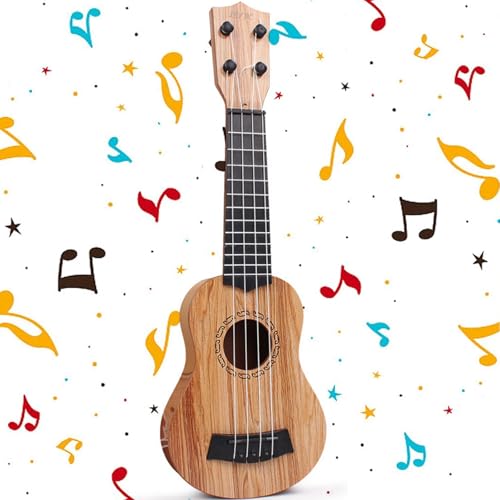 38cm Mini Gitarre, Kindergitarre, Baby Gitarre, Gitarre Spielzeughen, Ukulele Gitarre Spielzeug, Ukulele Kinder mit 4 Verstellbaren Seiten, Ukulele Gitarre Spielzeug für Kleinkinder, Hellbraun 38cm Mini Gitarre, Kindergitarre, Baby Gitarre, Gitarre Spielzeughen, Ukulele Gitarre Spielzeug, Ukulele Kinder mit 4 Verstellbaren Seiten, Ukulele Gitarre Spielzeug für Kleinkinder, Hellbraun von Yoihuqi