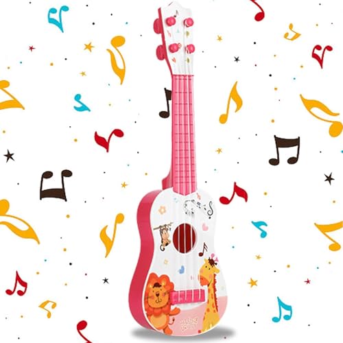 41cm Mini Gitarre, Kindergitarre, Spielzeug Gitarre, Ukulele Gitarre Spielzeug, Gitarre Spielzeughen, Ukulele Kinder mit 4 Verstellbaren Seiten, für Kinder, Kleinkinder, Mädchen, Jungen, Rosa 41cm Mini Gitarre, Kindergitarre, Spielzeug Gitarre, Ukulele Gitarre Spielzeug, Gitarre Spielzeughen, Ukulele Kinder mit 4 Verstellbaren Seiten, für Kinder, Kleinkinder, Mädchen, Jungen, Rosa von Yoihuqi