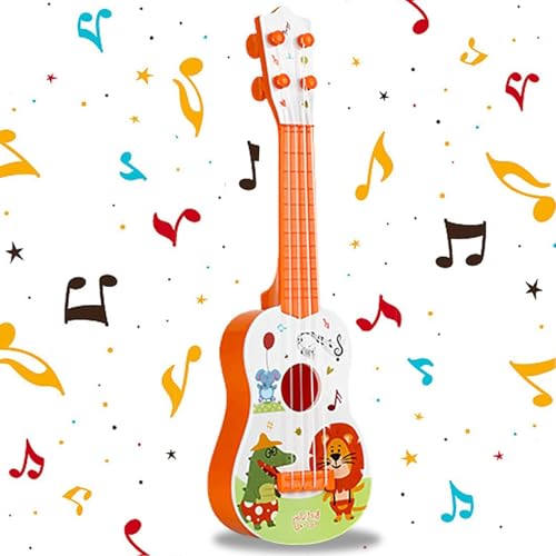 41cm Mini Gitarre, Spielzeug Gitarre, Kindergitarre, Ukulele Gitarre Spielzeug, Gitarre Spielzeughen, Ukulele Kinder mit 4 Verstellbaren Seiten, für Kinder, Kleinkinder, Mädchen, Jungen, Orange 41cm Mini Gitarre, Spielzeug Gitarre, Kindergitarre, Ukulele Gitarre Spielzeug, Gitarre Spielzeughen, Ukulele Kinder mit 4 Verstellbaren Seiten, für Kinder, Kleinkinder, Mädchen, Jungen, Orange von Yoihuqi