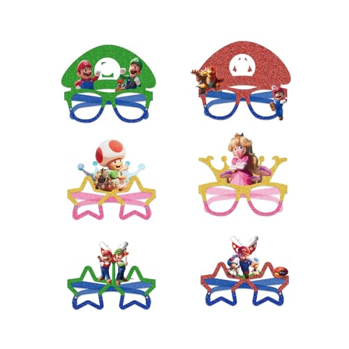 12 Stück Cartoon-Brille für Geburtstagsfeier, Muster aus Papier, lustige Brille für Geburtstagsfeiern, Photo Booth Requisiten, geeignet für Partyrequisiten für Jungen und Mädchen von Yoimckay