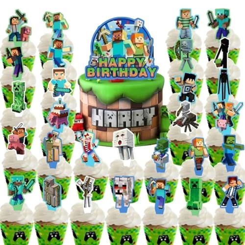 30 Stück Miner Dekoration Kuchen Geburtstag, Pixel Kuchen-Topper, Pixel Dekoration Geburtstag, Miner Dekoration, Kuchen, Deko Geburtstag Cupcake, Party Supplies Jungen Mädchen Dekoration Erwachsene 30 Stück Miner Dekoration Kuchen Geburtstag, Pixel Kuchen-Topper, Pixel Dekoration Geburtstag, Miner Dekoration, Kuchen, Deko Geburtstag Cupcake, Party Supplies Jungen Mädchen Dekoration Erwachsene von Yoimckay