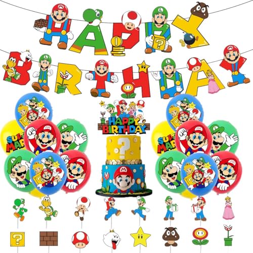 34 Stück Dekoration für Geburtstagsfeiern für Kinder, Cartoon-Luftballons, Kawaii Cartoon Charakter Geburtstagsbanner, Anime Spiel Kuchendekoration, Spiel Thema Party Deko Ballon 34 Stück Dekoration für Geburtstagsfeiern für Kinder, Cartoon-Luftballons, Kawaii Cartoon Charakter Geburtstagsbanner, Anime Spiel Kuchendekoration, Spiel Thema Party Deko Ballon von Yoimckay