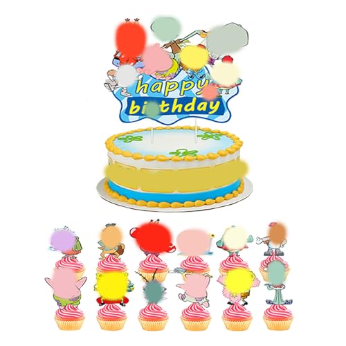 49 Biskuit-Kuchenaufsätze, 49 Stück, Kuchenaufsatz, Cupcake-Aufsatz, Kuchenaufsatz, Geburtstagskuchen-Dekoration für Jungen und Mädchen (kawaii) von Yoimckay
