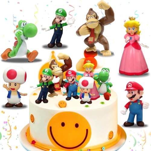 6 Geburtstags-Kuchenaufsätze, Ma-Rio-Kuchenaufsätze, Kuchenpuppe, Kindergeburtstags-Kuchenaufsätze, Partyzubehör für Kindergeburtstage 6 Geburtstags-Kuchenaufsätze, Ma-Rio-Kuchenaufsätze, Kuchenpuppe, Kindergeburtstags-Kuchenaufsätze, Partyzubehör für Kindergeburtstage von Yoimckay