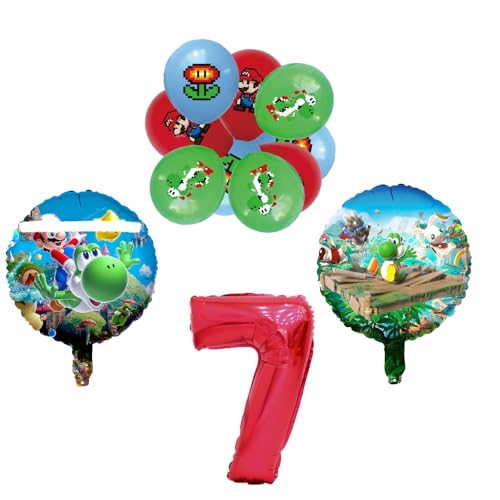 Yoimckay 12 Stück Kindergeburtstagsdekorationen 7 Jahre, Geburtstagsfeierballons, Folienballon, Kindergeburtstagsdekoration, für Mottoparty Yoimckay 12 Stück Kindergeburtstagsdekorationen 7 Jahre, Geburtstagsfeierballons, Folienballon, Kindergeburtstagsdekoration, für Mottoparty von Yoimckay