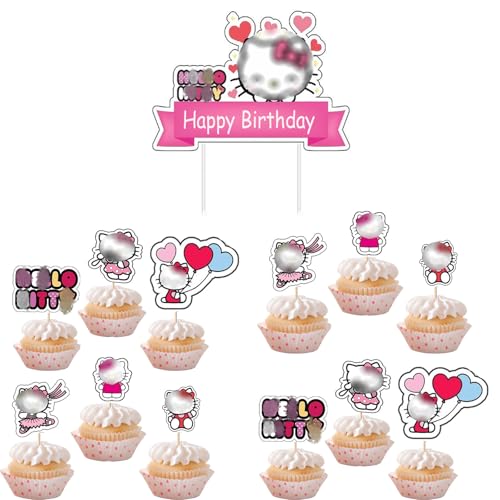 Yoimckay 13-teiliges Kuchendekorationsset mit Thema, Cupcake-Aufsätze, Dekoration für Kindertorten, Geburtstagsparty-Zubehör für die Dekoration von Katzenpartys Yoimckay 13-teiliges Kuchendekorationsset mit Thema, Cupcake-Aufsätze, Dekoration für Kindertorten, Geburtstagsparty-Zubehör für die Dekoration von Katzenpartys von Yoimckay
