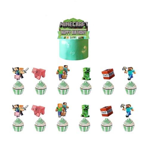 Yoimckay 13-teiliges Set Pixel Cake Topper, Kuchen-Topper für Videospiele, Kuchendekorationen für Kinder, geeignet für Kindergeburtstage, Mottopartys Yoimckay 13-teiliges Set Pixel Cake Topper, Kuchen-Topper für Videospiele, Kuchendekorationen für Kinder, geeignet für Kindergeburtstage, Mottopartys von Yoimckay