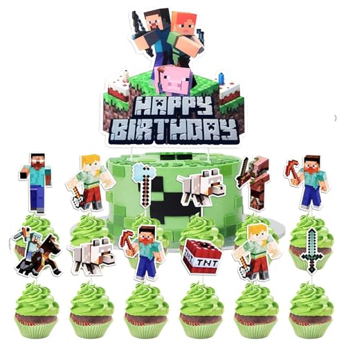 Yoimckay 19 Stück Pixel Cake Topper, Video Game Dekoration für Kuchen Geburtstage, Themenspiel Geburtstag Dekoration, Cupcake-Dekorationen für Partys, Dekorationen für Geburtstagstorte Yoimckay 19 Stück Pixel Cake Topper, Video Game Dekoration für Kuchen Geburtstage, Themenspiel Geburtstag Dekoration, Cupcake-Dekorationen für Partys, Dekorationen für Geburtstagstorte von Yoimckay