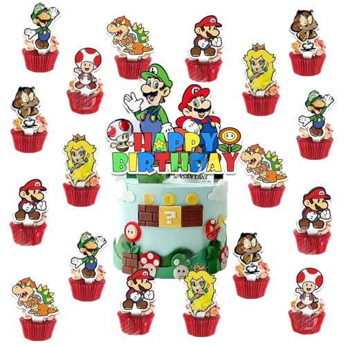 Yoimckay 24 Stück Kuchen Topper,Super Bruder Kuchen Topper,Cake Topper,Cupcake Topper,Cupcake Topper,Kinderkuchendekoration,Kuchen Dekorationsset von Yoimckay