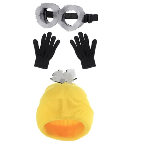 Yoimckay 3 Stück Niedliches Kostüm-Zubehör-Set, Kostüm-Zubehör, Cartoon-Kostüme, Brillen, Mütze, schwarze Handschuhe, für Erwachsene und Kinder, für Cosplay, Party Yoimckay 3 Stück Niedliches Kostüm-Zubehör-Set, Kostüm-Zubehör, Cartoon-Kostüme, Brillen, Mütze, schwarze Handschuhe, für Erwachsene und Kinder, für Cosplay, Party von Yoimckay