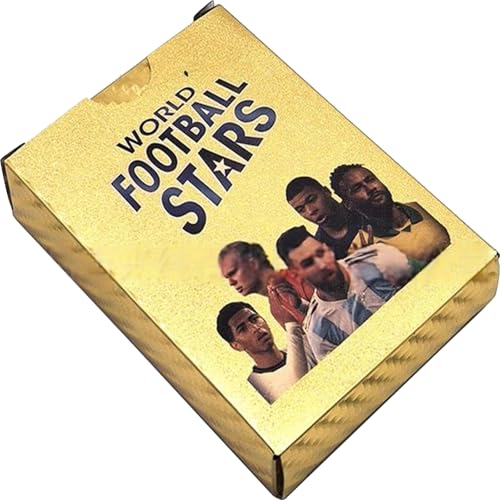 Yoimckay 55 Stück Fußballstars Kartenspiel, goldene Edition, Fußballkarten der Fußballweltmeisterschaft, Sammelkarten, für Fans, Kinder, Jugendliche und Erwachsene Yoimckay 55 Stück Fußballstars Kartenspiel, goldene Edition, Fußballkarten der Fußballweltmeisterschaft, Sammelkarten, für Fans, Kinder, Jugendliche und Erwachsene von Yoimckay