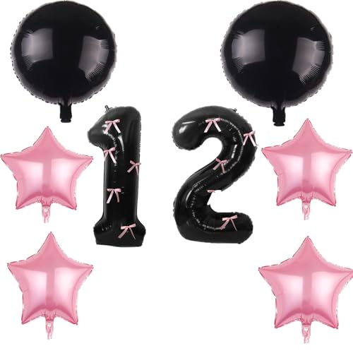 Yoimckay 8 Stück Luftballons, Schwarz, Rosa, Geburtstagsdekoration, Schwarz und Rosa, 12. Geburtstag, Partydekoration, Folienballon, für Mädchen, Frauen, Geburtstag, Party, Dekoration Yoimckay 8 Stück Luftballons, Schwarz, Rosa, Geburtstagsdekoration, Schwarz und Rosa, 12. Geburtstag, Partydekoration, Folienballon, für Mädchen, Frauen, Geburtstag, Party, Dekoration von Yoimckay