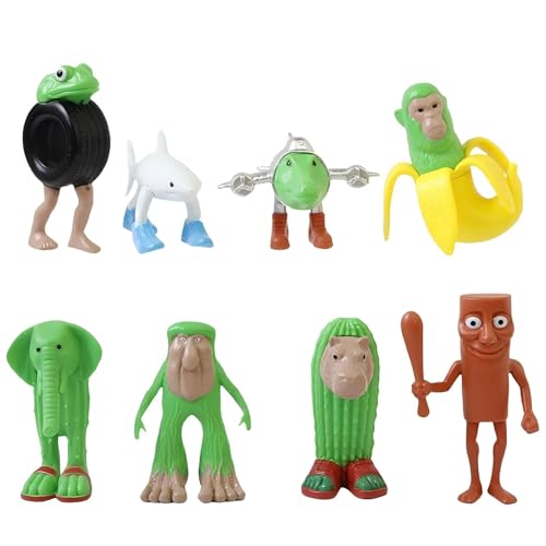 Yoimckay 8-teiliges Tung Tung Tung Sahur Spielzeug, italienisches Brainrot 3D-Druck, Tralalero Tralala Figur, lustige 3D-Figuren für Büro, Büro, Geschenkidee, für Sammlung und Dekoration von Yoimckay