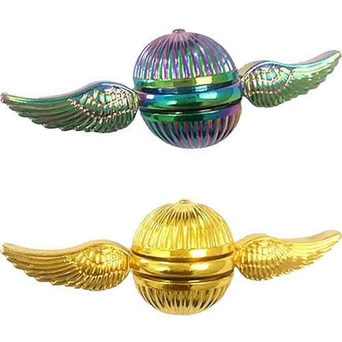 Yoimckay Gold Fidget Spinner Hand Finger Sensory Toy, Handspinner-Spielzeug für Fans der mittelalterlichen magischen, hilft, Stress und Angst bei Kindern und Erwachsenen abzubauen (Farbe + Gold) von Yoimckay
