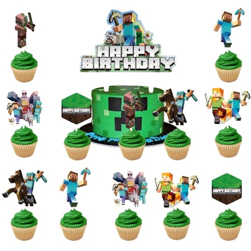 Yoimckay Kuchendekoration für Kindergeburtstag, 13-teilig, Pixel Cake Topper, Cupcake Topper, Video Game Kuchendekoration Geburtstag, Deko Geburtstag, Party Supplies Jungen Mädchen Yoimckay Kuchendekoration für Kindergeburtstag, 13-teilig, Pixel Cake Topper, Cupcake Topper, Video Game Kuchendekoration Geburtstag, Deko Geburtstag, Party Supplies Jungen Mädchen von Yoimckay