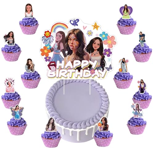 Yoimckay Pack of 25 Singer Cupcake Toppers Popular Singer Birthday Party Decoration Music Theme Party Fans partys Decoration with 24pcs Cupcake Toppers, 1pcs Cake Topper Yoimckay Pack of 25 Singer Cupcake Toppers Popular Singer Birthday Party Decoration Music Theme Party Fans partys Decoration with 24pcs Cupcake Toppers, 1pcs Cake Topper von Yoimckay