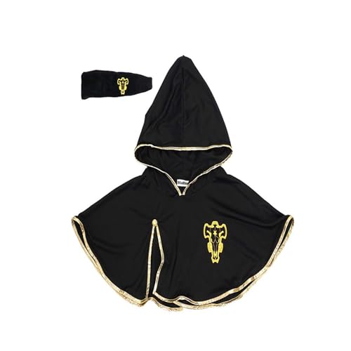 Yoimckay Schwarzes Kleeblatt Kostüm, Pole Dance Stirnband und Kapuzenumhang, Anime Cosplay Kostüm Umhang, Umhang Outfit, Vintage Umhang Cape mit Kapuze, Halloween Poncho Cosplay Kostüm Yoimckay Schwarzes Kleeblatt Kostüm, Pole Dance Stirnband und Kapuzenumhang, Anime Cosplay Kostüm Umhang, Umhang Outfit, Vintage Umhang Cape mit Kapuze, Halloween Poncho Cosplay Kostüm von Yoimckay