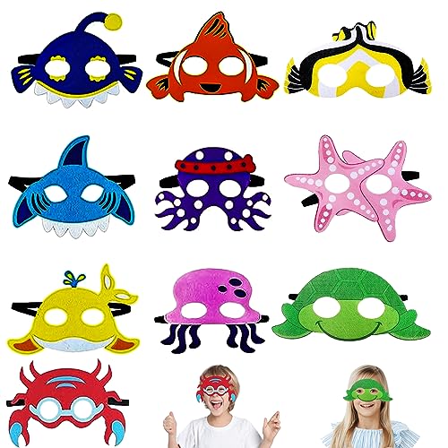 Yoirzit Meerestier Filzmasken für Kinder 10 Stück, Filz Masken Kostüme Tiermasken Spielzeug Geschenk für Jungen und Mädchen, Rollenspiele, Halloween Kostüm, Oktopus Hai Ozeantiere Partyzubehör Masques Yoirzit Meerestier Filzmasken für Kinder 10 Stück, Filz Masken Kostüme Tiermasken Spielzeug Geschenk für Jungen und Mädchen, Rollenspiele, Halloween Kostüm, Oktopus Hai Ozeantiere Partyzubehör Masques von Yoirzit