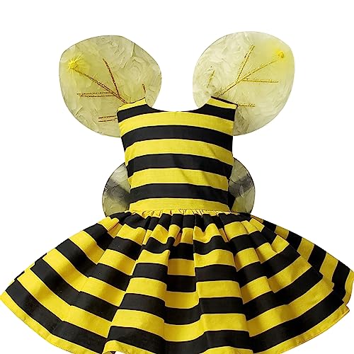 Yoisdtxc Halloween-Kostüme für Damen und Mädchen, niedliche Bienen-/Marienkäferflügel + Kleid, Partyzubehör für den Urlaub (A-Biene, Erwachsenengröße M) von Yoisdtxc