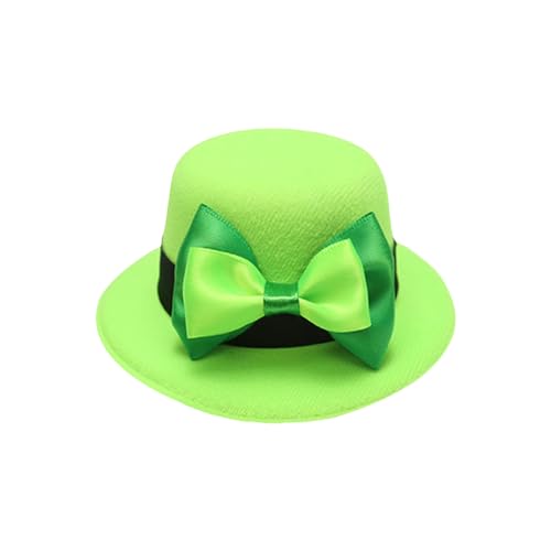 Yoisdtxc Mini-Koboldhüte grün Zylinderhüte Kleeblatt Party Hüte mit Haarspangen St. Patty's Day Zubehör (A-Fliege, Hellgrün, Einheitsgröße) von Yoisdtxc