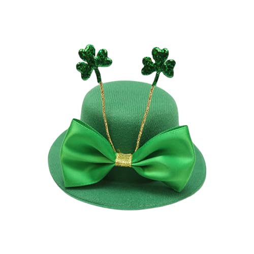 Yoisdtxc Mini Koboldhüte grün Zylinderhüte Kleeblatt Party Hüte mit Haarspangen St. Patty's Day Zubehör (A-Small Shamrock Green, One Size) von Yoisdtxc