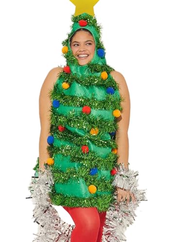 Yoisdtxc Weihnachtsbaumspitze für Damen, ärmellos, mit Punkten und Schleifenbesatz, grüne Tops, Cosplay-Kostüm (A-Grün, Einheitsgröße) von Yoisdtxc