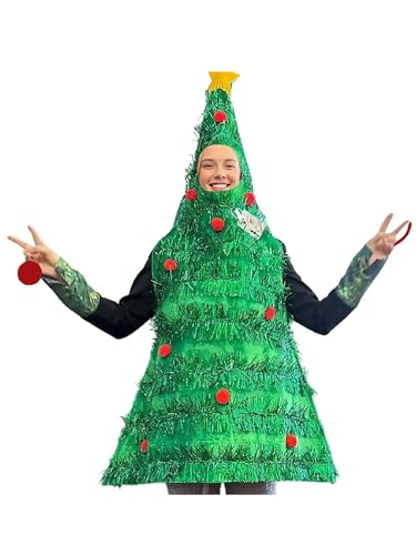 Yoisdtxc Weihnachtsbaumspitze für Damen, ärmellos, mit Punkten und Schleifenbesatz, grüne Tops, Cosplay-Kostüm (B-Grün, Einheitsgröße) von Yoisdtxc