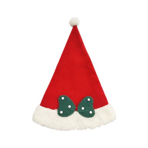 Yoisdtxc Weihnachtsmützen für Erwachsene Fancy Santa Claus Hut Party Santa Cap mit Geweih / Schleife / Buchstaben (A-grüne Schleife, Einheitsgröße) von Yoisdtxc