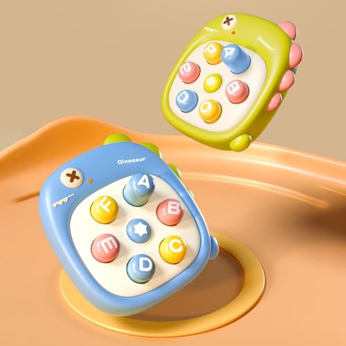 Dinosaurier-Leucht-Fidget-Spiel, sensorisches Push-Spielzeug für Kinder ab 3 Jahren, Stressabbau-Spaß-Bubble-Push-Spiel für Kinder und Teenager Rosa von Yokawe
