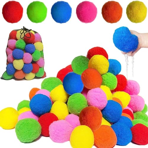 Wiederverwendbare Wasserbälle | Soaker Wiederverwendbare Ballons für den Außenbereich | Weiche Baumwolle Sommeraktivitäten für Kinder und Erwachsene E von Yokawe