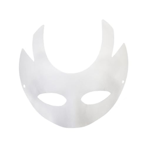 Yokawe 1 Packung DIY Vollgesichtsmaske, bemalbare Papier-Maske, Zellstoff weiß DIY-Maske mit Tierform, Maskerade-Maske für Halloween-Partys O von Yokawe