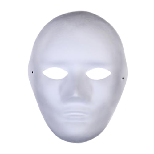 Yokawe 1 Packung DIY Vollgesichtsmaske Lackierbare Papier-Maske Pulp Weiß DIY-Maske mit Tierform Maskerade-Maske für Halloween-Partys A von Yokawe