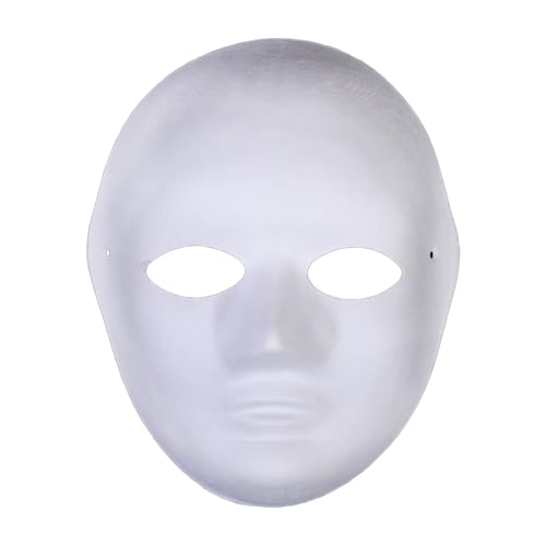 Yokawe 1 Packung DIY Vollgesichtsmaske Lackierbare Papier-Maske Pulp Weiß DIY-Maske mit Tierform Maskerade-Maske für Halloween-Partys B von Yokawe