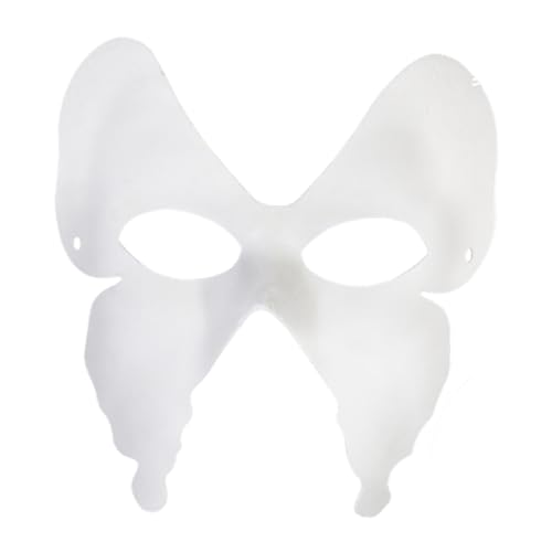 Yokawe 1 Packung DIY Vollgesichtsmaske Lackierbare Papier-Maske Pulp Weiß DIY-Maske mit Tierform Maskerade-Maske für Halloween-Partys I von Yokawe