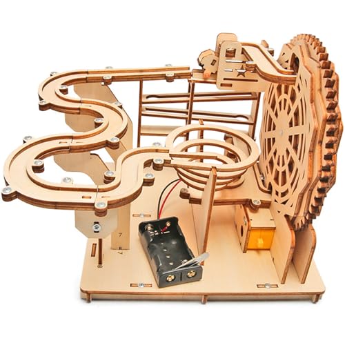 Yokawe 3D-Holzpuzzle, Murmelbahn-Lauf-Spielset, mechanischer rollender Ball-Bausatz, hölzerner STEM-Bausatz für Kinder von 3–12 Jahren Sets von Yokawe