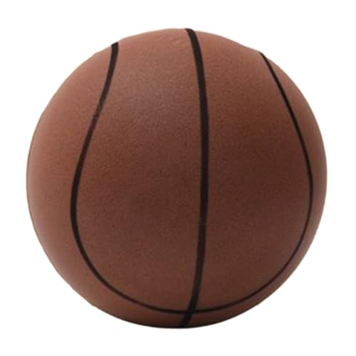 Yokawe Leiser Schaumstoff-Basketball, 7"/8"/9" Indoor-Trainingsbasketball, leicht zu greifender, leiser Ball-Übungsbasketball, unbeschichteter, geräuscharmer Basketball mit hoher Dichte Kaffee 7" von Yokawe