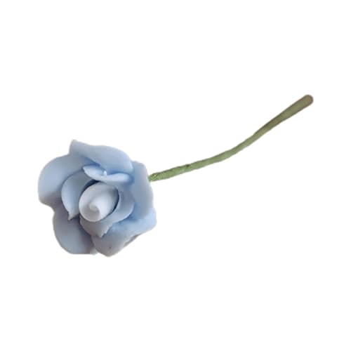 Yokawe Miniatur-Kunstblumenstrauß, Maßstab 1:12, Maßstab 1:6, Puppenhaus, Mini-künstlicher Rosenstrauß, Blumenpflanzen, Modell für Puppenhausgarten Blau von Yokawe